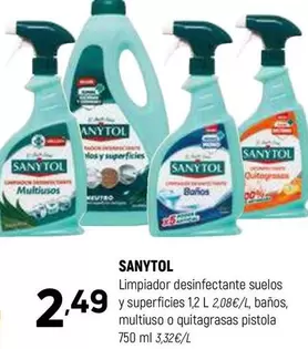 Oferta de Sanytol - Limpiador Desinfectante Suelos Y Superficies por 2,49€ en Coviran