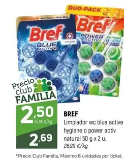 Oferta de Bref - Limpiador Wc Blue Active Hygiene O Power Activ Natural por 2,69€ en Coviran