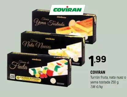 Oferta de Coviran - Turrón Fruta Nata Nuez O Yema Tostada por 1,99€ en Coviran