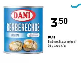 Oferta de Dani - Berberechos Al Natural por 3,5€ en Coviran