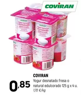 Oferta de Coviran - Yogur Desnatado Fresa O Natural Edulcorado por 0,85€ en Coviran