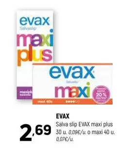 Oferta de Evax - Salva Slip Maxi Plus por 2,69€ en Coviran