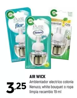 Oferta de Air Wick - Ambientador Electrico Colonia Nenuco, White Bouquet O Ropa Limpia Recambio por 3,25€ en Coviran