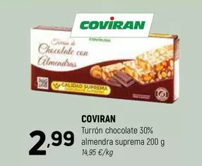 Oferta de Coviran - Turrón Chocolate 30% Almendra Suprema por 2,99€ en Coviran