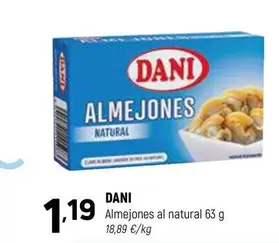 Oferta de Dani - Almejones Al Natural por 1,19€ en Coviran