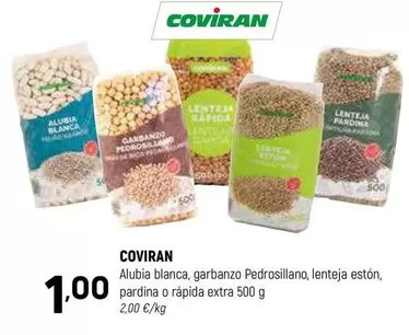 Oferta de Coviran - Alubia Blanca, Garbanzo Pedrosillano, Lenteja Eston, Pardina O Rapida Extra por 1€ en Coviran