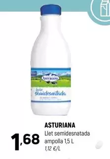 Oferta de La Asturiana - Llet Semidesnatada Ampolla por 1,68€ en Coviran