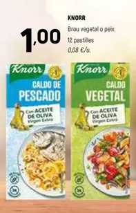 Oferta de Knorr - Brou Vegetal O Peix por 1€ en Coviran