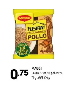 Oferta de Maggi - Pasta Oriental Pollastre por 0,75€ en Coviran