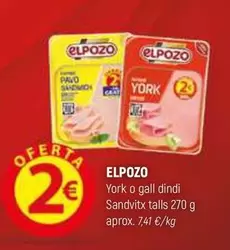 Oferta de Elpozo - York O Gall Dindi Sandvitx Talls por 2€ en Coviran