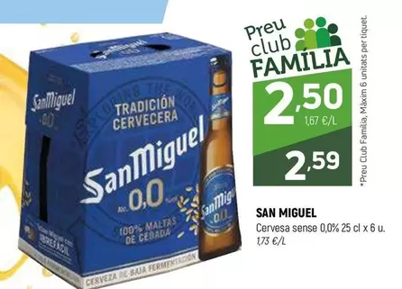 Oferta de San Miguel - Cervesa Sense 0,0% por 2,59€ en Coviran