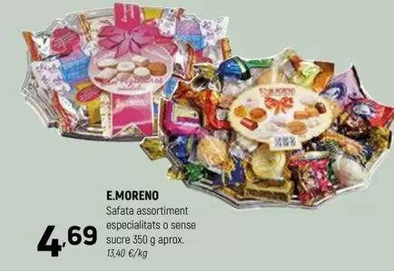 Oferta de E. Moreno - Safata Assortiment Especialitas O Sense Sucre por 4,69€ en Coviran