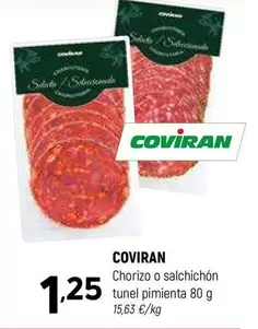 Oferta de Coviran - Chorizo O Salchichón Tunel Pimienta por 1,25€ en Coviran