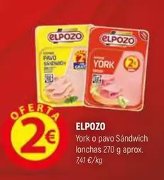 Oferta de Elpozo - York O Pavo Sándwich Lonchas por 2€ en Coviran