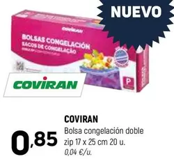 Oferta de Coviran - Bolsa Congelación Doble Zip 17 X 25 Cm 20 U. por 0,85€ en Coviran