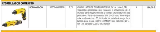 Oferta de Atornillador Compacto por 166€ en Dewalt