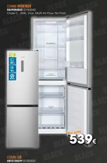 Oferta de Hisense - Combi Rb390n4abco por 539€ en Master Cadena