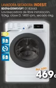 Oferta de Indesit - Lavadora-Secadora Bde96435wkspt 01183443 por 469€ en Master Cadena