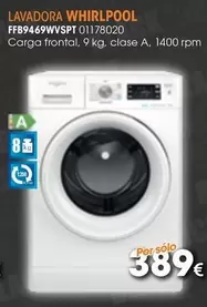 Oferta de Whirlpool - Lavadora Ffb9469wvspt 01178020 por 389€ en Master Cadena