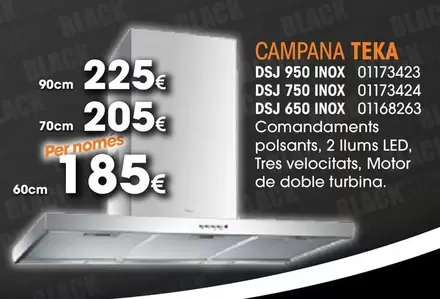 Oferta de Lack - Campana Dsj 950 Inox por 185€ en Master Cadena