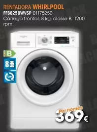 Oferta de Whirlpool - Rentadora Ffb8258wvsp 01175250 por 369€ en Master Cadena