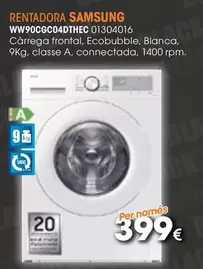 Oferta de Samsung - Rentadora Ww90cg604dthec 01304016 por 399€ en Master Cadena