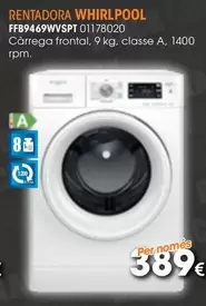 Oferta de Whirlpool - Rentadora Ffb9469wvspt 0178020 por 389€ en Master Cadena