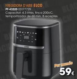 Oferta de Elco - Fregidora D'aire por 59€ en Master Cadena