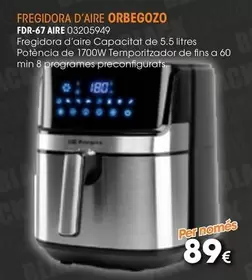 Oferta de Orbegozo - Fregidora D'aire por 89€ en Master Cadena