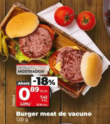 Oferta de Burger Meat De Vacuno por 0,89€ en Dia