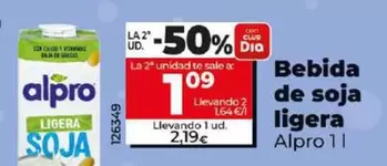 Oferta de Alpro - Bebida De Soja Ligera por 2,19€ en Dia