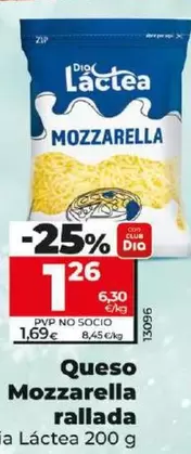 Oferta de Dia Lactea - Queso Mozzarella Rallada por 1,26€ en Dia