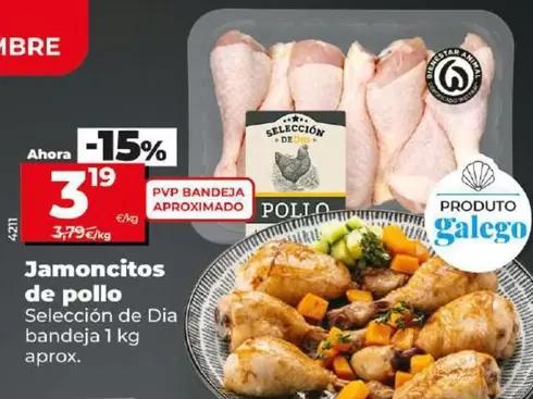 Oferta de Seleccion De Dia - Jamoncitos De Pollo por 3,19€ en Dia