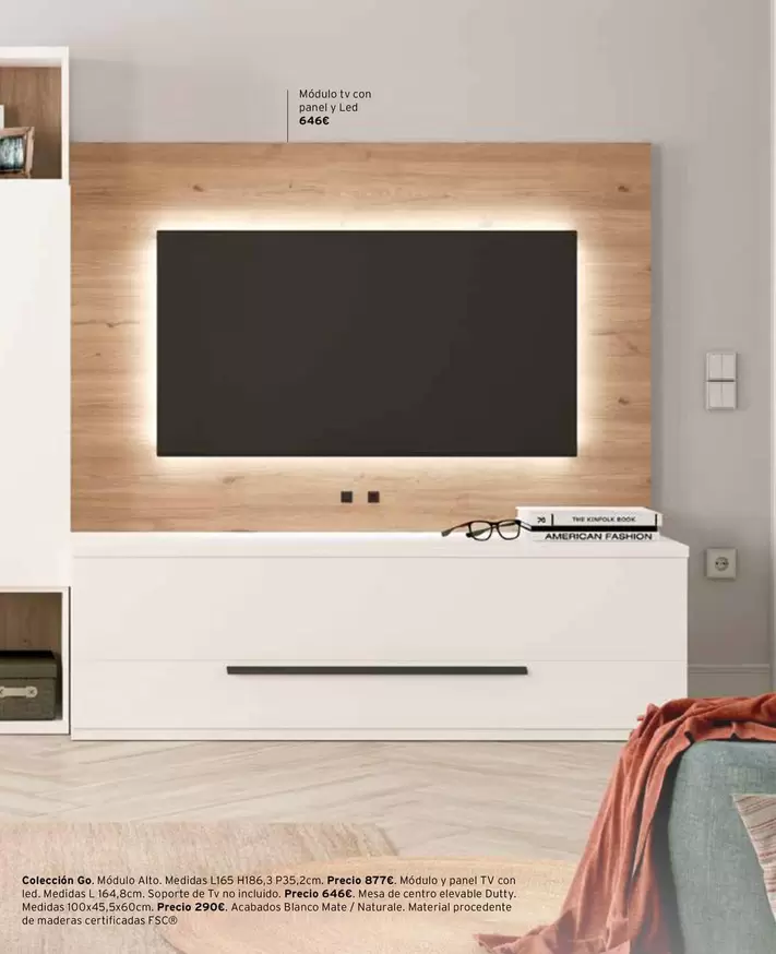 Oferta de Módulo Tv Con Panel Y Led  por 646€ en Kibuc