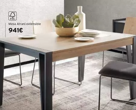 Oferta de Mesa Atrani Extensible por 941€ en Kibuc