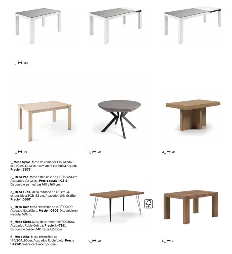 Oferta de Aiko - Mesa De Comedor en Kibuc