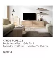 Oferta de Athos Plus_02 Roble Versailles | Gris Fósil Aparador L: 186 Cm | Mueble Tv: 186 Cm  en Kibuc