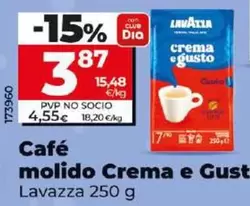 Oferta de Lavazza - Cafe Molido Crema E Gusto por 3,87€ en Dia