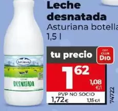 Oferta de La Asturiana - Leche Desnatada por 1,62€ en Dia