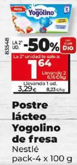 Oferta de Nestlé - Postre Lacteo Yogolino De Fresa por 3,29€ en Dia