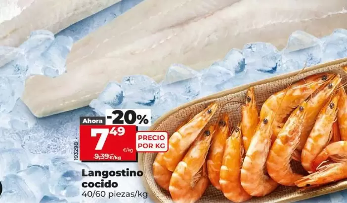 Oferta de Langostino Cocido por 7,49€ en Dia