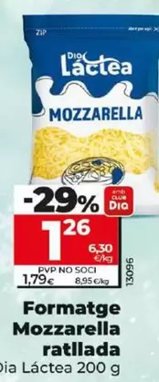 Oferta de Dia Lactea - Queso Mozzarella Rallada por 1,26€ en Dia