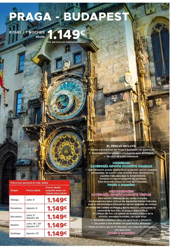 Oferta de Praga/ Budapest por 1149€ en Halcón Viajes