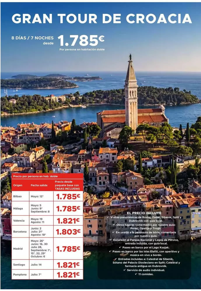 Oferta de Origen - Gran Tour De Croacia por 1785€ en Halcón Viajes