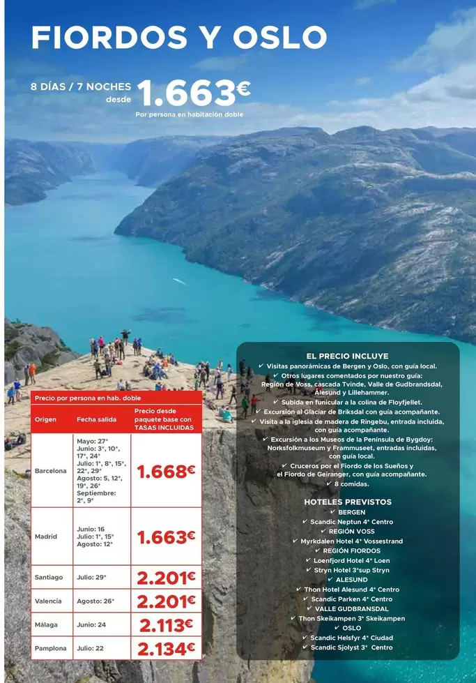 Oferta de Bergen - Fiordos Y Oslo por 1663€ en Halcón Viajes