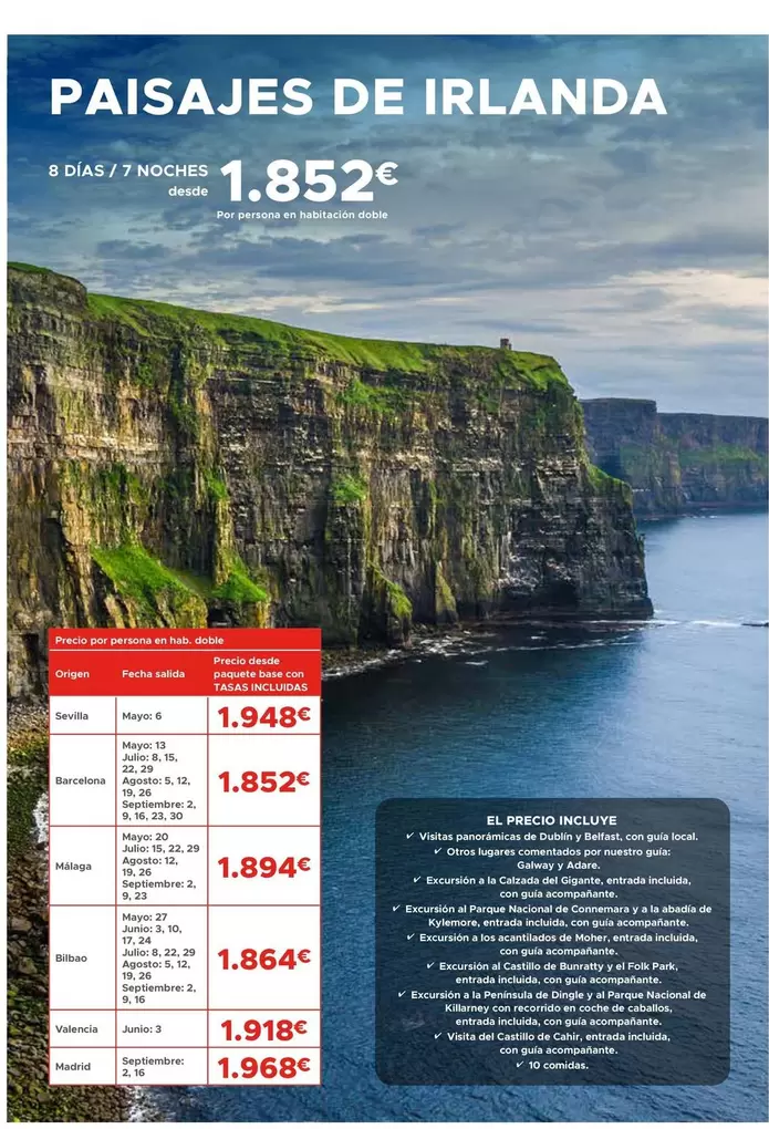 Oferta de Paisajes De Irlanda por 1852€ en Halcón Viajes