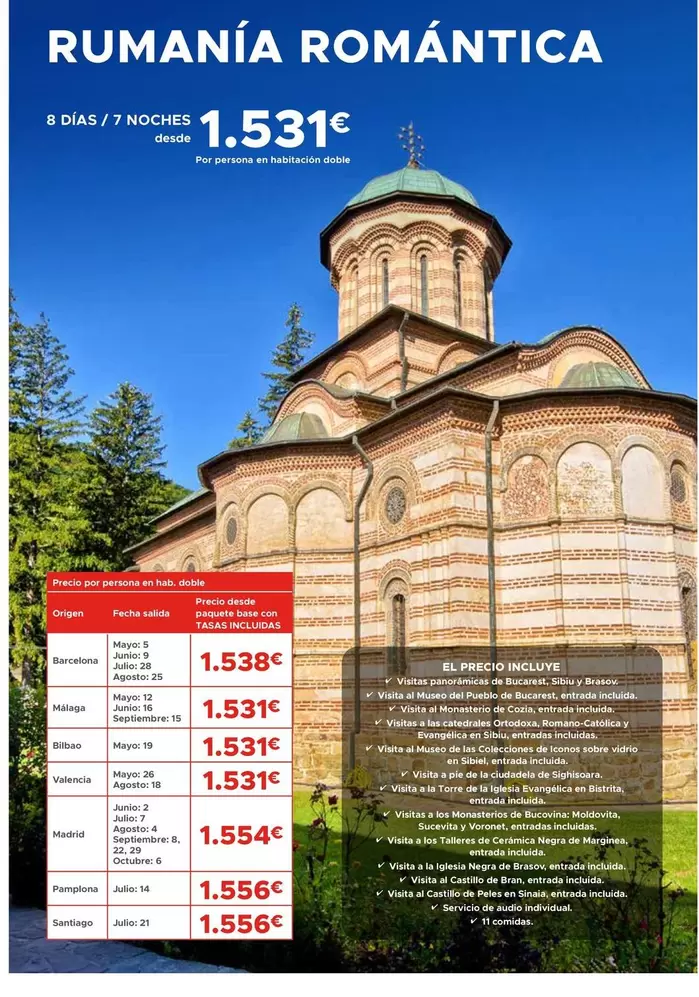 Oferta de Rumania Romántica por 1531€ en Halcón Viajes