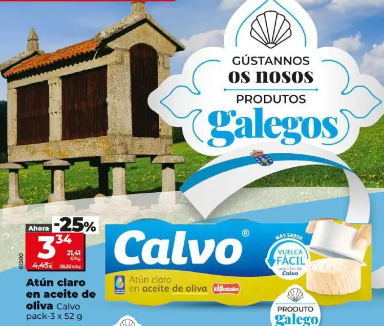 Oferta de Calvo - Atun Claro En Aceite De Oliva por 3,34€ en Dia