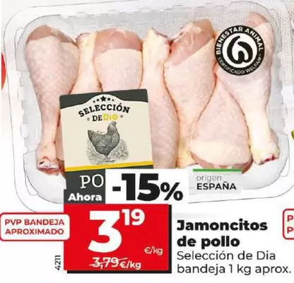 Oferta de Seleccion De Dia - Jamoncitos De Pollo por 3,19€ en Dia