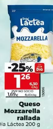 Oferta de Dia Lactea - Queso Mozzarella Rallada por 1,26€ en Dia